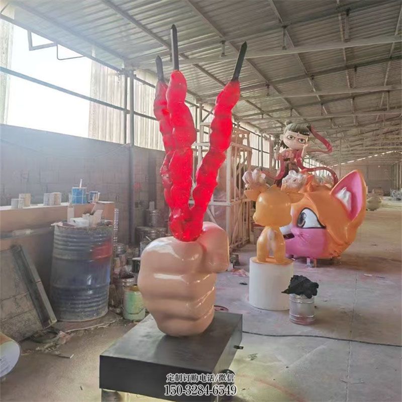 供给美食街炸串雕塑元素
