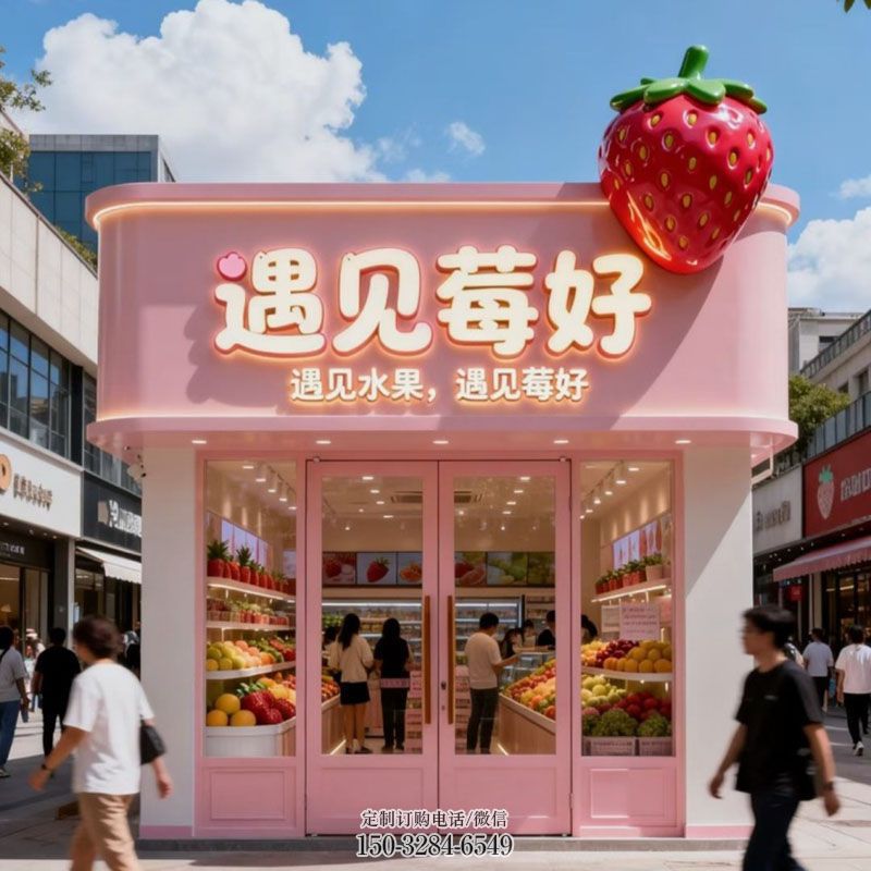 通用水果店草莓门头雕塑