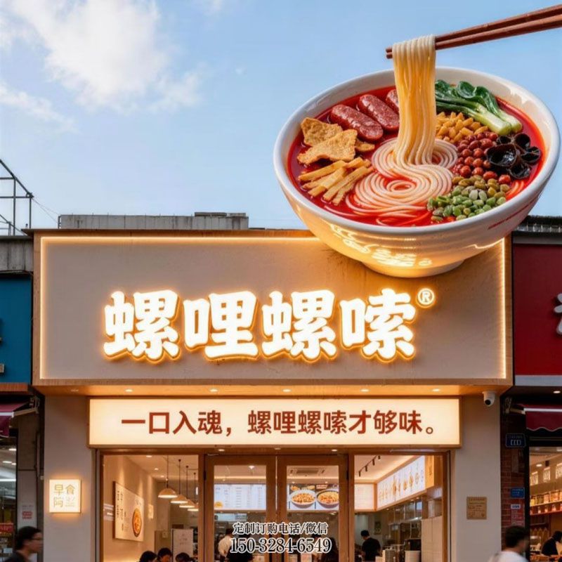 制作米线店门头雕塑厂家