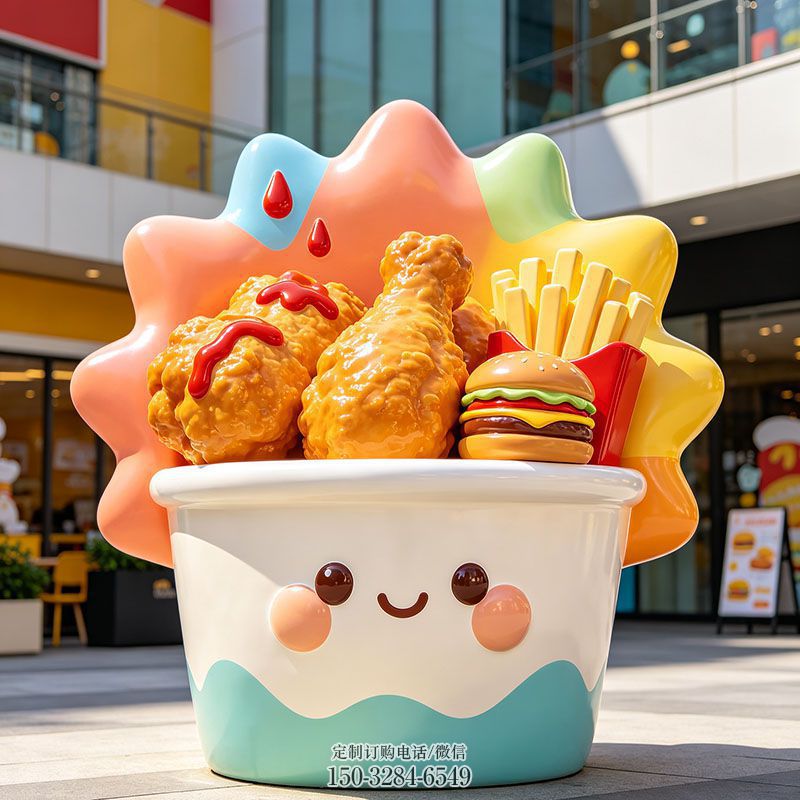 定做现代炸鸡雕塑景观