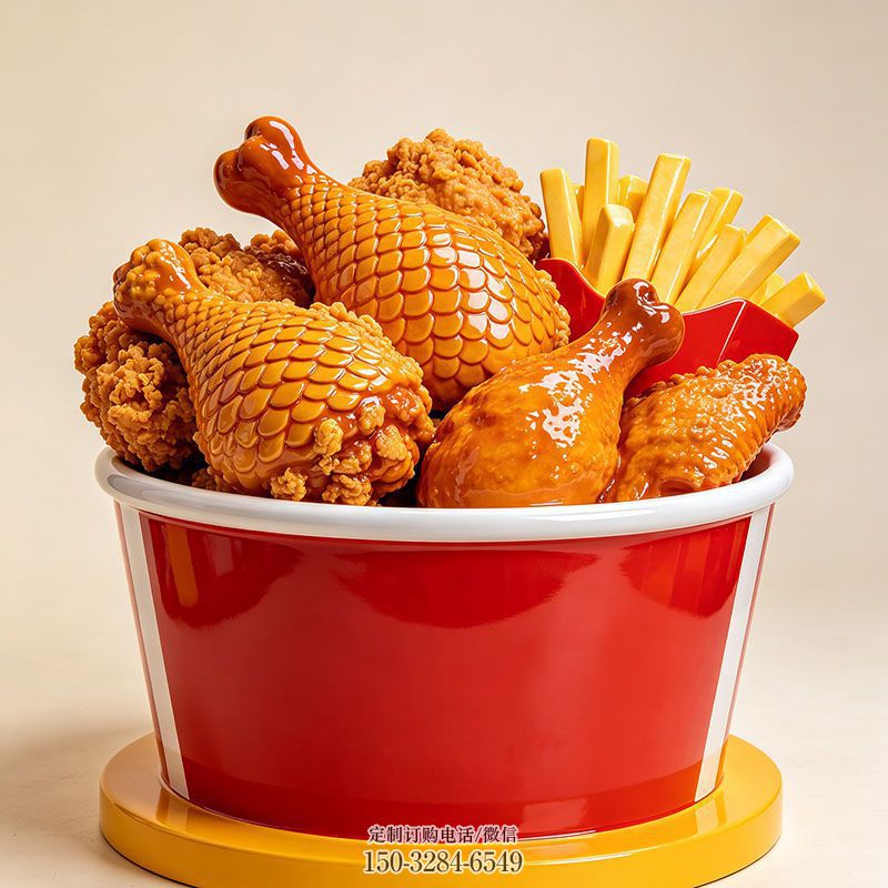 供给美食街炸鸡雕塑元素