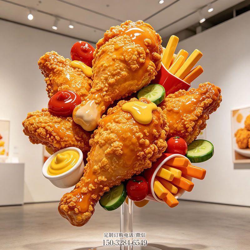 指用连锁店炸鸡雕塑主题