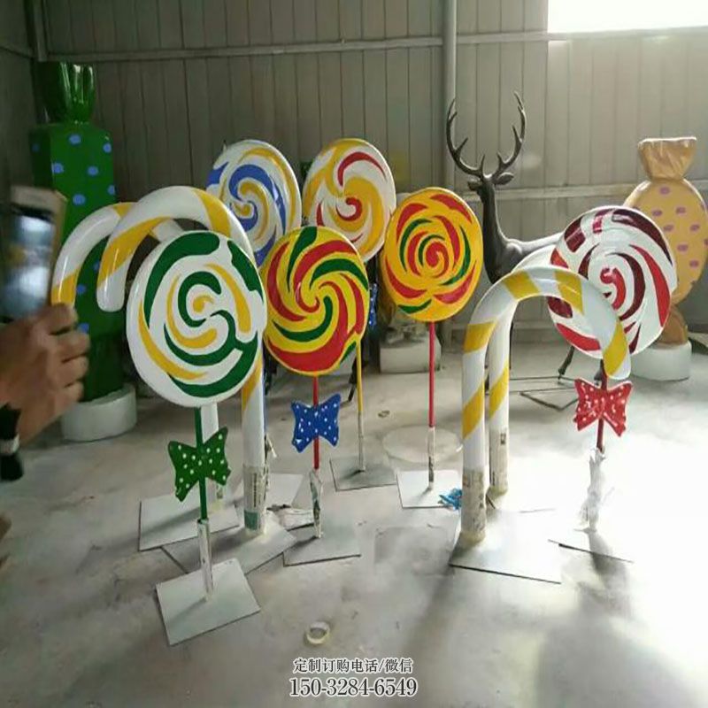 街头糖果雕塑 大型别墅区摆件 钢管雕塑